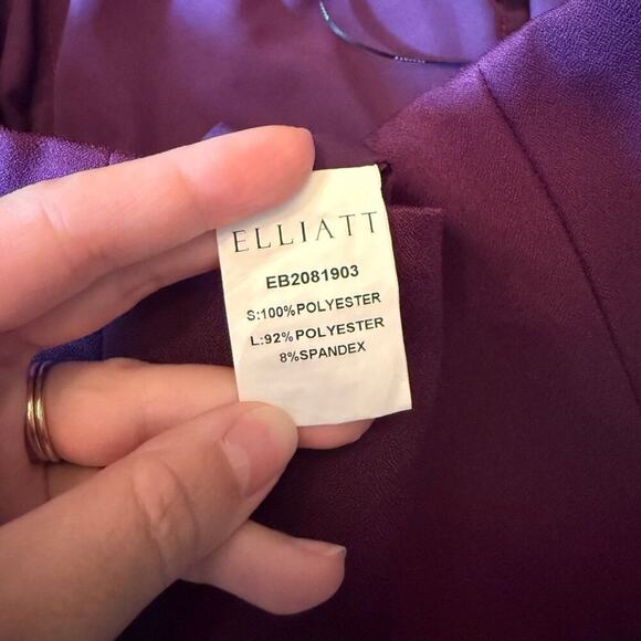 Elliatt Strapless Purple Midi Dress with Ruffle Detail | Size Small 812B2 - Picture 15 of 15